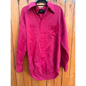 Vintage Towncraft Penn Prest Magenta red  Dagger Collar Button Down Shirt Mens